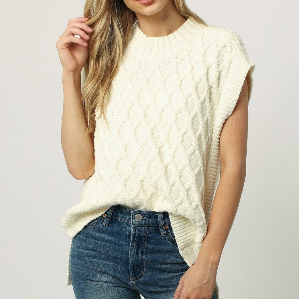 Dear John Briana Cable Knit Sweater Vest - Picture 1 of 7